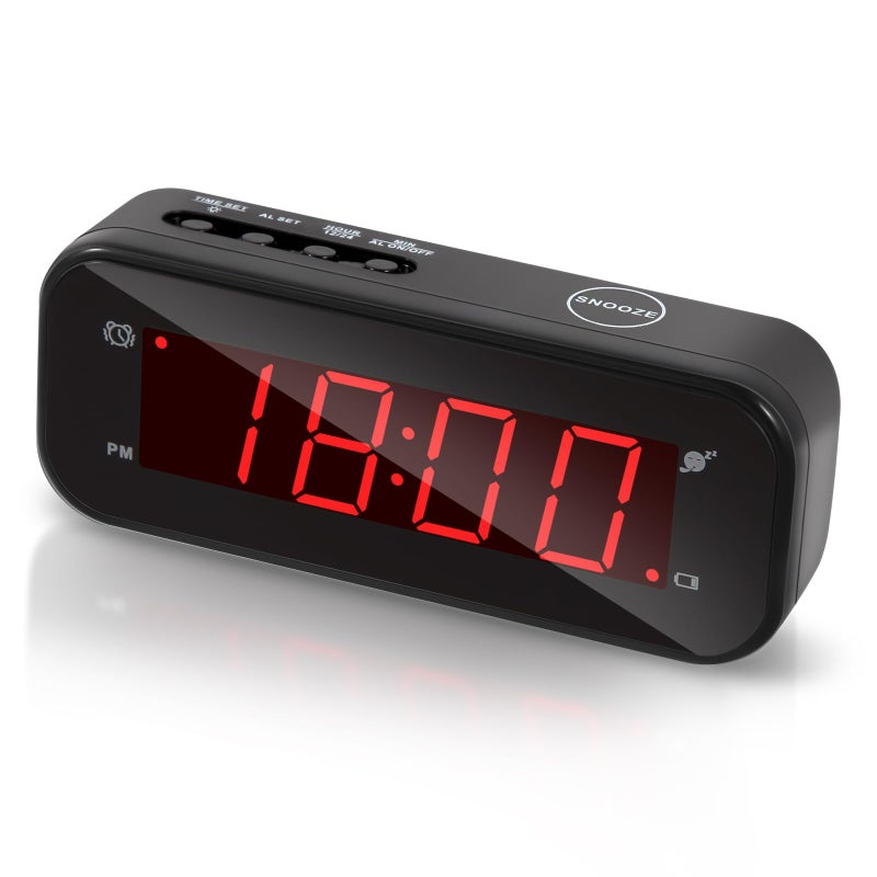 Timegyro Small Digital Clock Battery Operated, LED Travel Alarm Clock Battery Powered with Snooze, Cordless, Brightness Adjustable, 12/24Hr, Easy to Use - Image 1
